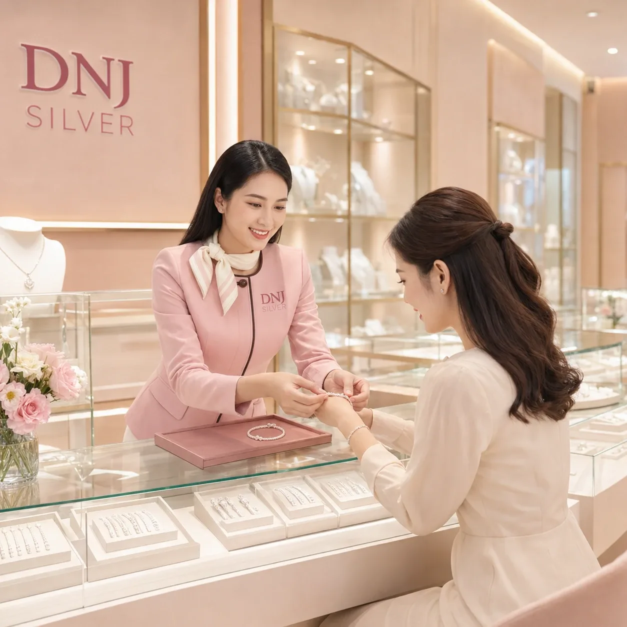Khách hàng mua sắm tại DNJ Silver 3