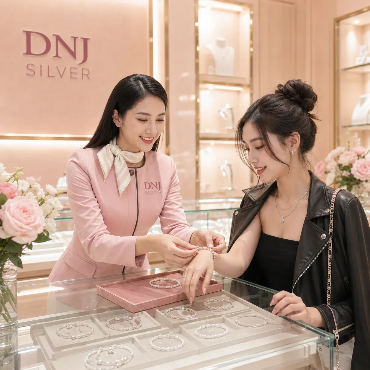 Khách hàng mua sắm tại DNJ Silver 2