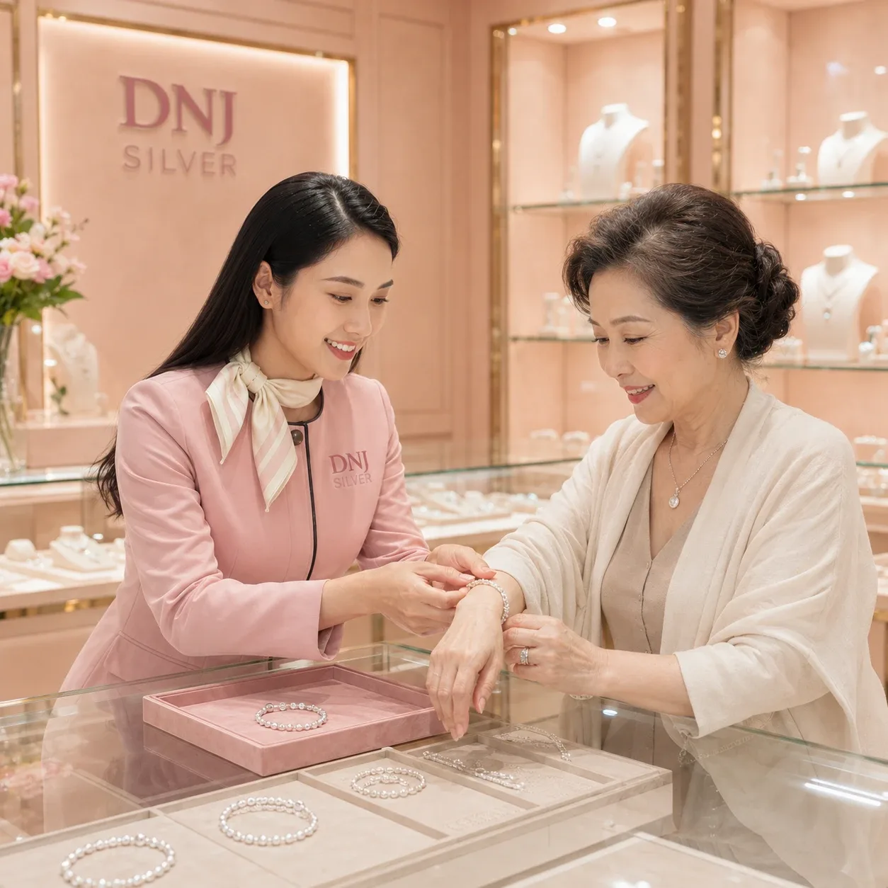 Khách hàng mua sắm tại DNJ Silver 5