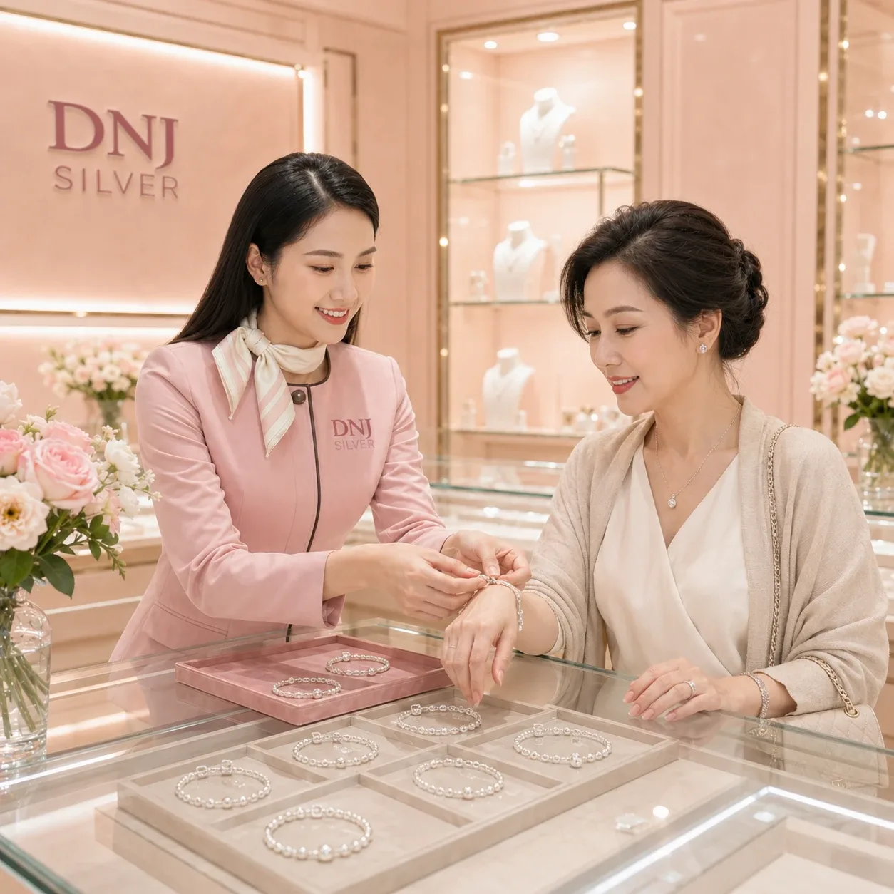 Khách hàng mua sắm tại DNJ Silver 4